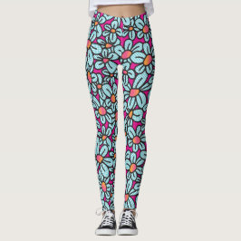 Leggings de Pop de flores (rosa)