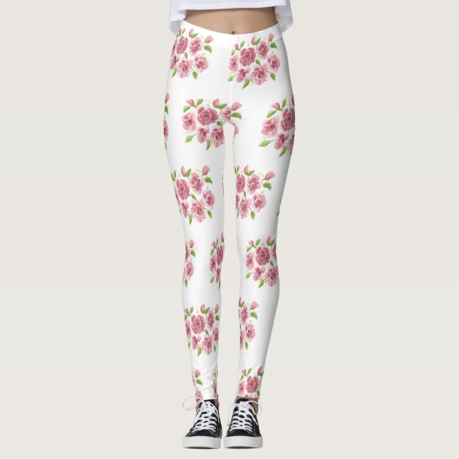 Leggings de Posições Rosa (Frente)