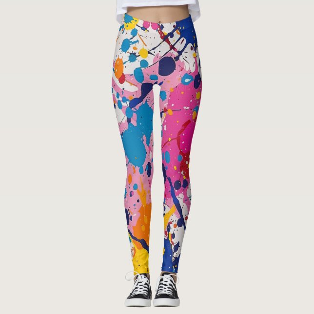 Leggings de proteção de pintura vibrante (Frente)