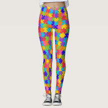 Leggings de Quebra-cabeça de Consciência Autismo