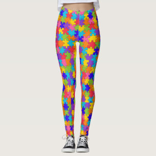 Leggings de Quebra-cabeça de Consciência Autismo