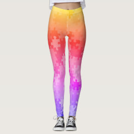 Leggings de Quebra-cabeça de Ombre Sunrise
