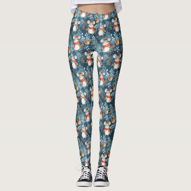 Leggings de ratos de Natal (Frente)