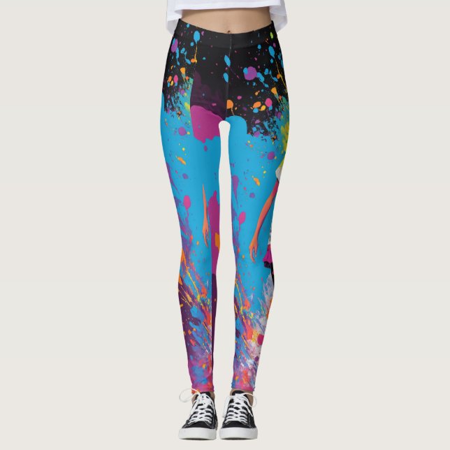 Leggings de reforço de cores (Frente)