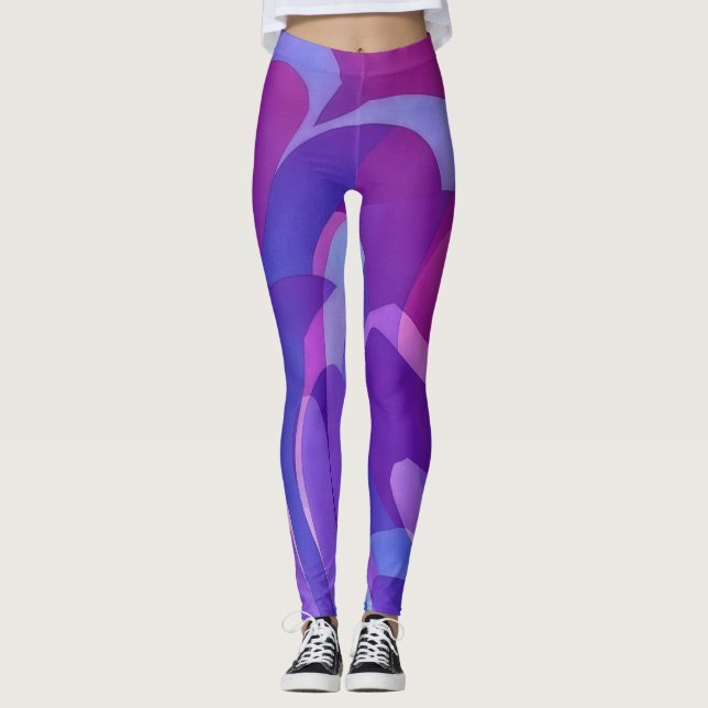Leggings de régua e ameixa (Frente)
