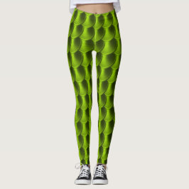Leggings de reprodução em escala de dragões verdes
