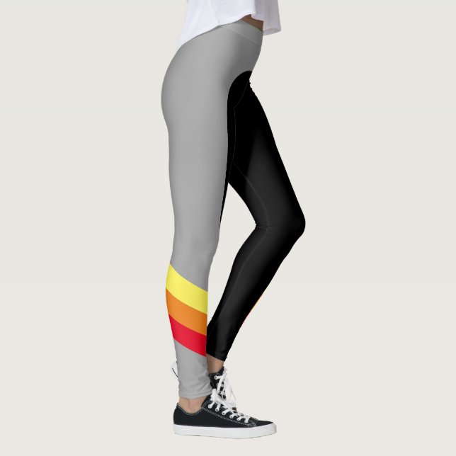 Leggings de risca amarela/vermelha esportiva/laran (Direita)