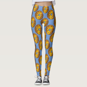 Leggings de Rosquinha de pinhão azul de bolo de mi