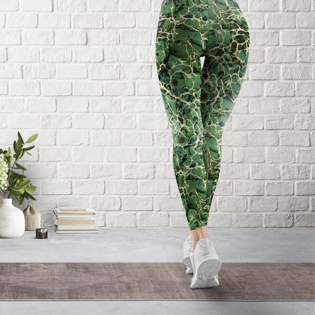Leggings de safra em papel verde marmoreado (Criador carregado)
