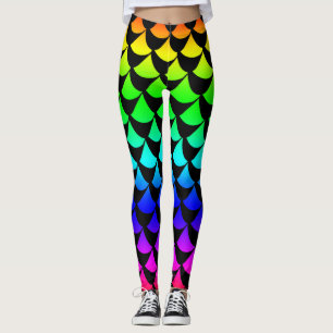 Leggings de sereia arco-íris