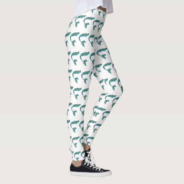 Leggings de Sereia Brancas e Verdes (Direita)