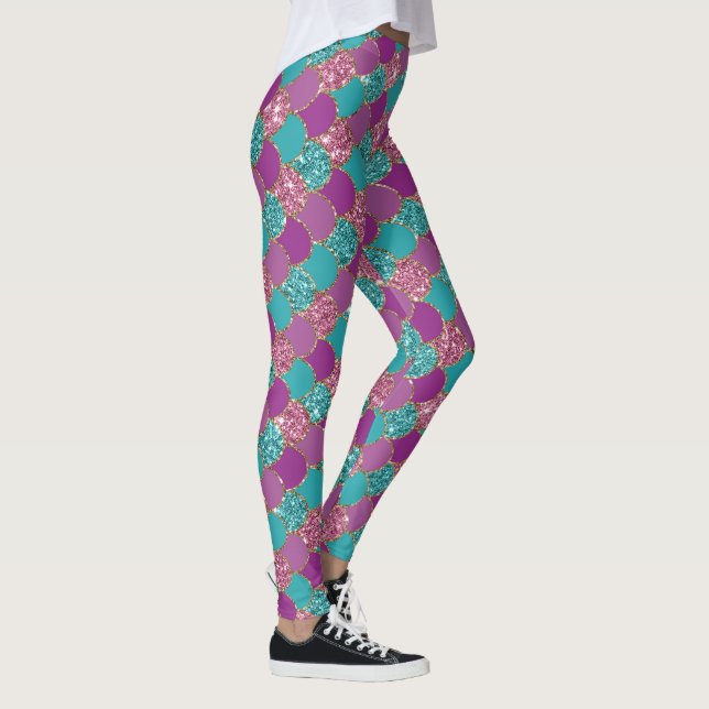 Leggings de Sereia - Calças de Ioga e Navegação co (Direita)