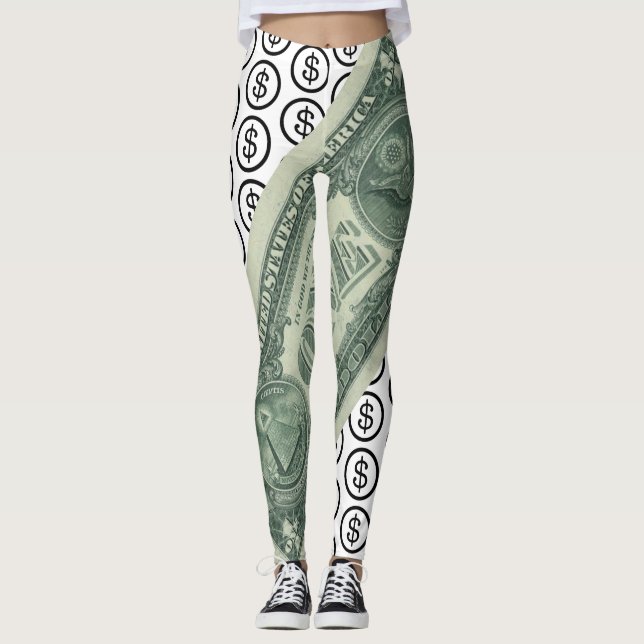 Leggings de sinais de dólar (Frente)