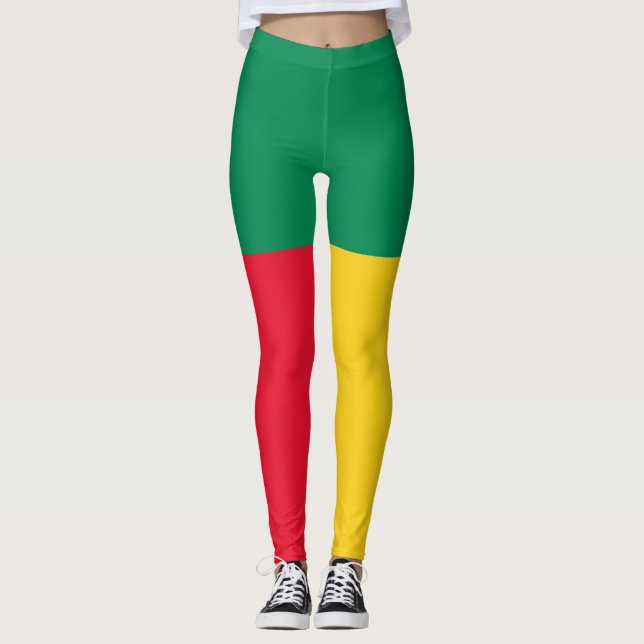Leggings de Sinalizador Benim Patriótico (Frente)