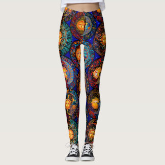 Leggings de Sonhos Cósmicos: Leggings de Sol e Lua