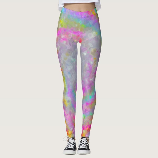 Leggings de Sonhos Psicodélicos Giratórios (Frente)