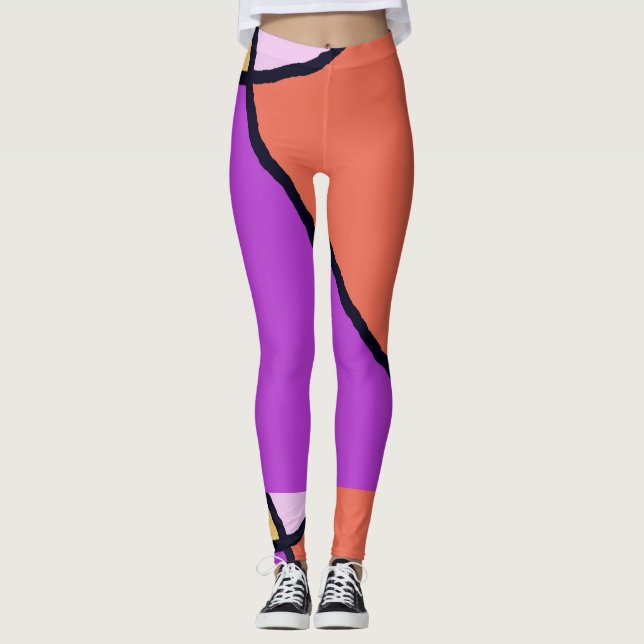 Leggings de sorveteria de Azulejo quebradas (Frente)