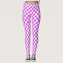 Leggings de Spandex com Verificação Magenta e Bran