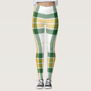 Leggings de tartã verde e amarelo