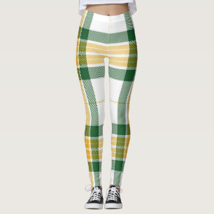 Leggings de tartã verde e amarelo