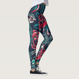 Leggings de tatuagens coloridas