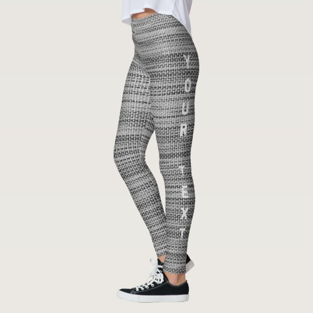 Leggings de Tecido de Cinza Faux com texto persona (Esquerda)