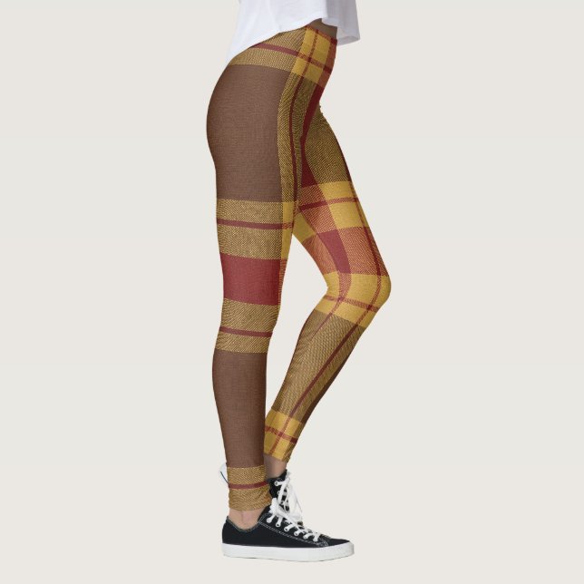 Leggings de Tecido Falso Plaid de Outono (Direita)