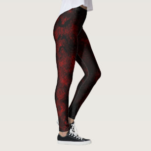 Leggings de telas vermelhas e pretas