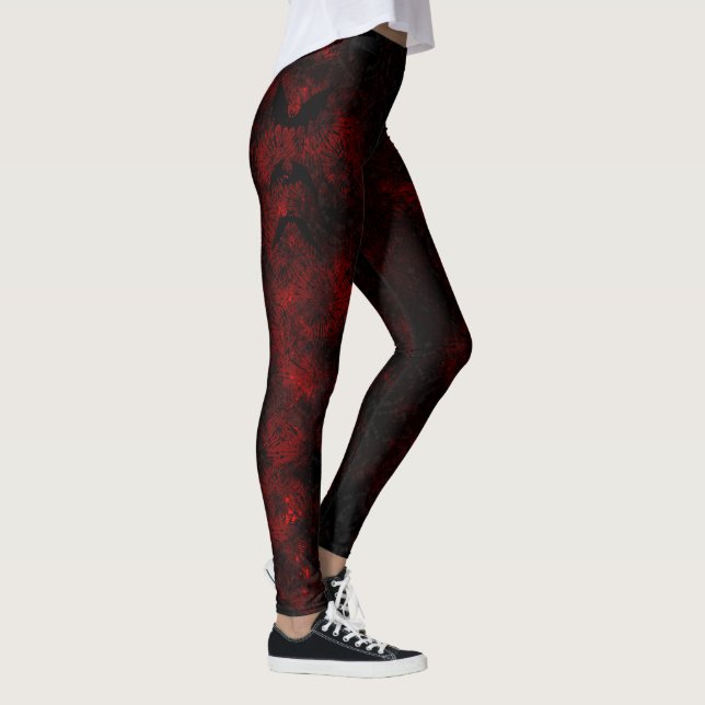 Leggings de telas vermelhas e pretas (Direita)