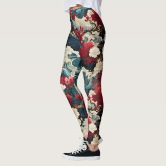 Leggings de tempestade de flores - Bonito