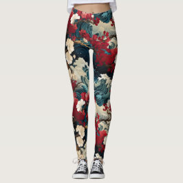 Leggings de tempestade de flores - Bonito