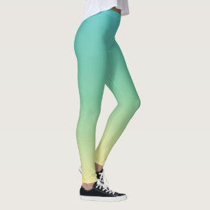 Leggings de tendências amarelas verdes do Ombre do