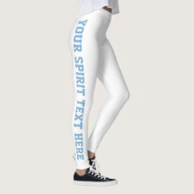 Leggings de Texto Azul do Espírito Escolar Branco