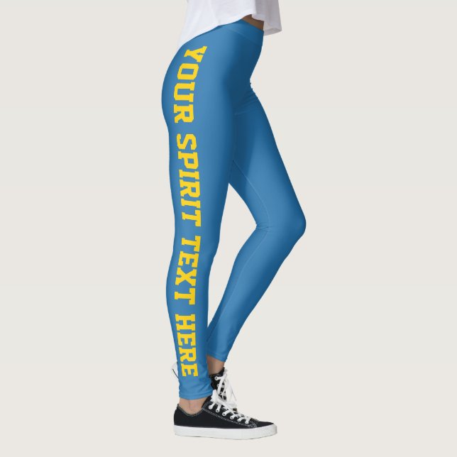 Leggings de texto de espírito escolar personalizad (Direita)