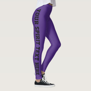 Leggings de texto de espírito escolar personalizad