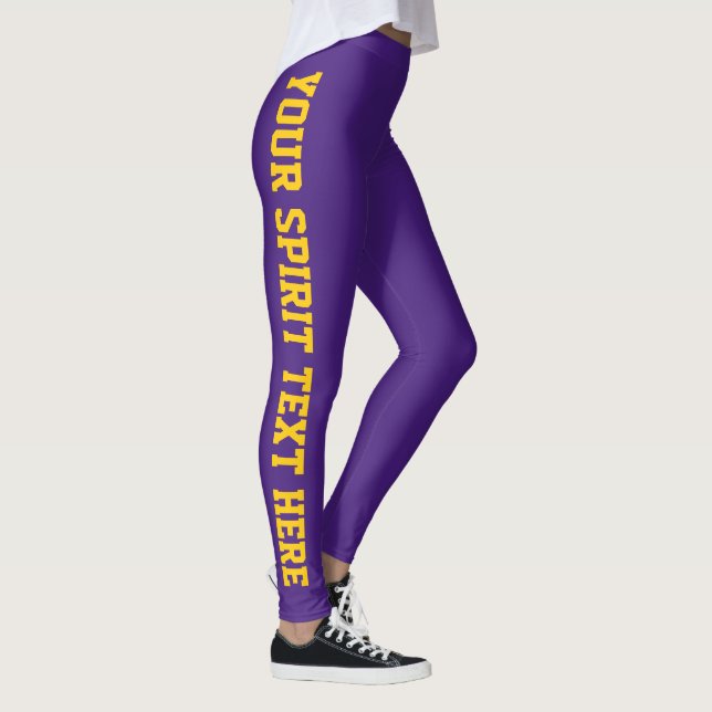 Leggings de texto de espírito escolar personalizad (Direita)