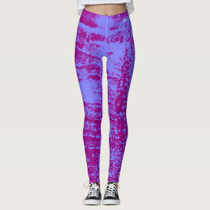 Leggings de textura de cera moída de ameixa e Cin