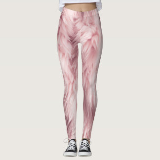 Leggings de textura de pelo liso e cor-de-rosa mac
