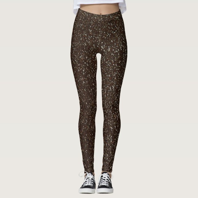 Leggings de textura marrom (Frente)