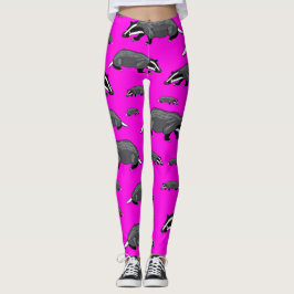 Leggings de texugo rosa