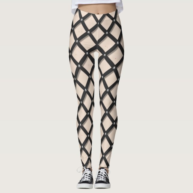 Leggings de Tiras e Rebites (Frente)