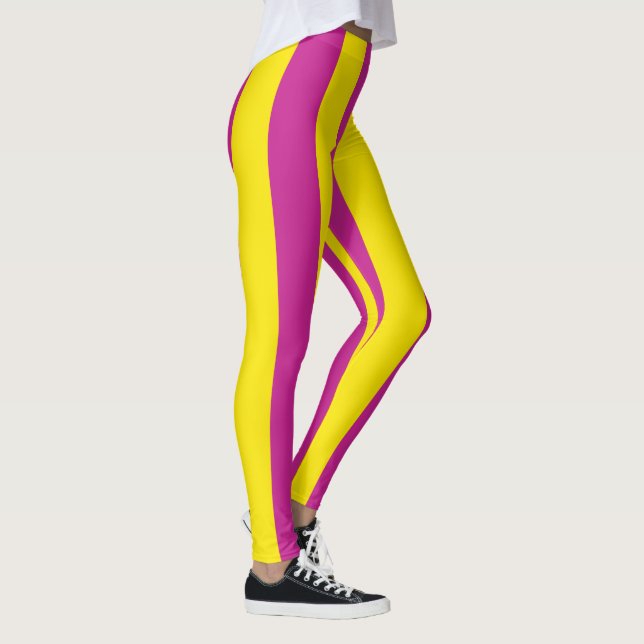 Leggings de tiras, rosa e amarela (Direita)
