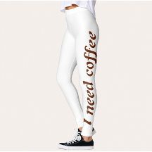 Leggings de Treino 'Preciso de Café' para Mulheres