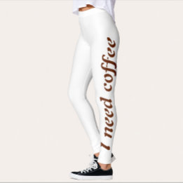 Leggings de Treino 'Preciso de Café' para Mulheres