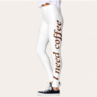 Leggings de Treino 'Preciso de Café' para Mulheres
