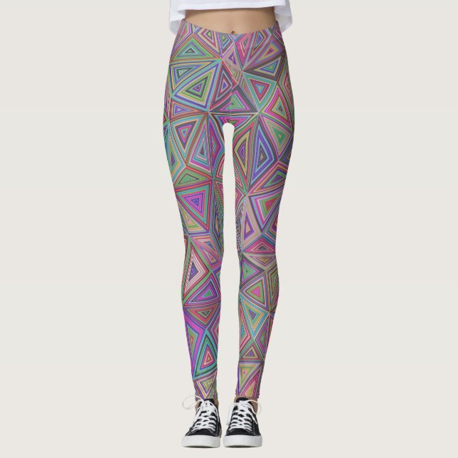 leggings de triângulos pastéis (Frente)