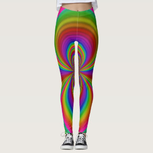 leggings de túnel de ondulação colorida