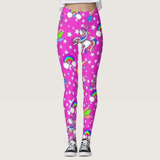 Leggings de Unicórnio Rosa (Frente)