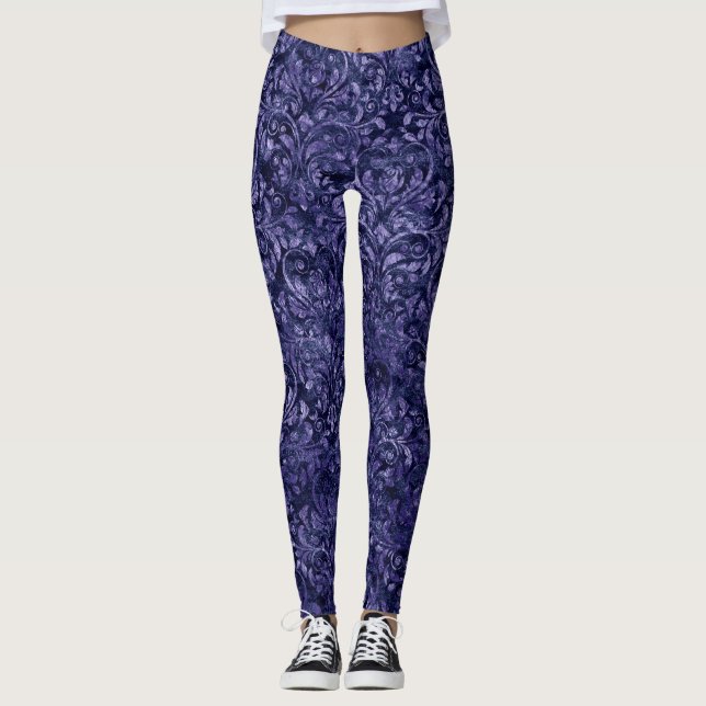 Leggings de veludo roxo (Frente)