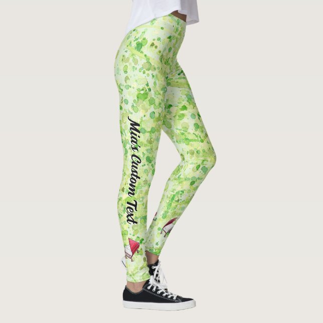 Leggings de Verde limão de Creme Personalizado (Direita)